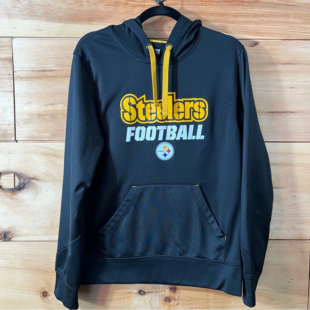 NFL Apparel Steelers Football Black & Gold Sports Fan Adult Pullover Hoodie